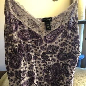 Lane Bryant purple paisley tank.